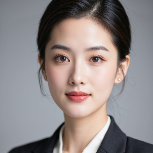 项目经理头像，三十岁左右女性，穿职业套装，背景为浅绿色，自信表情